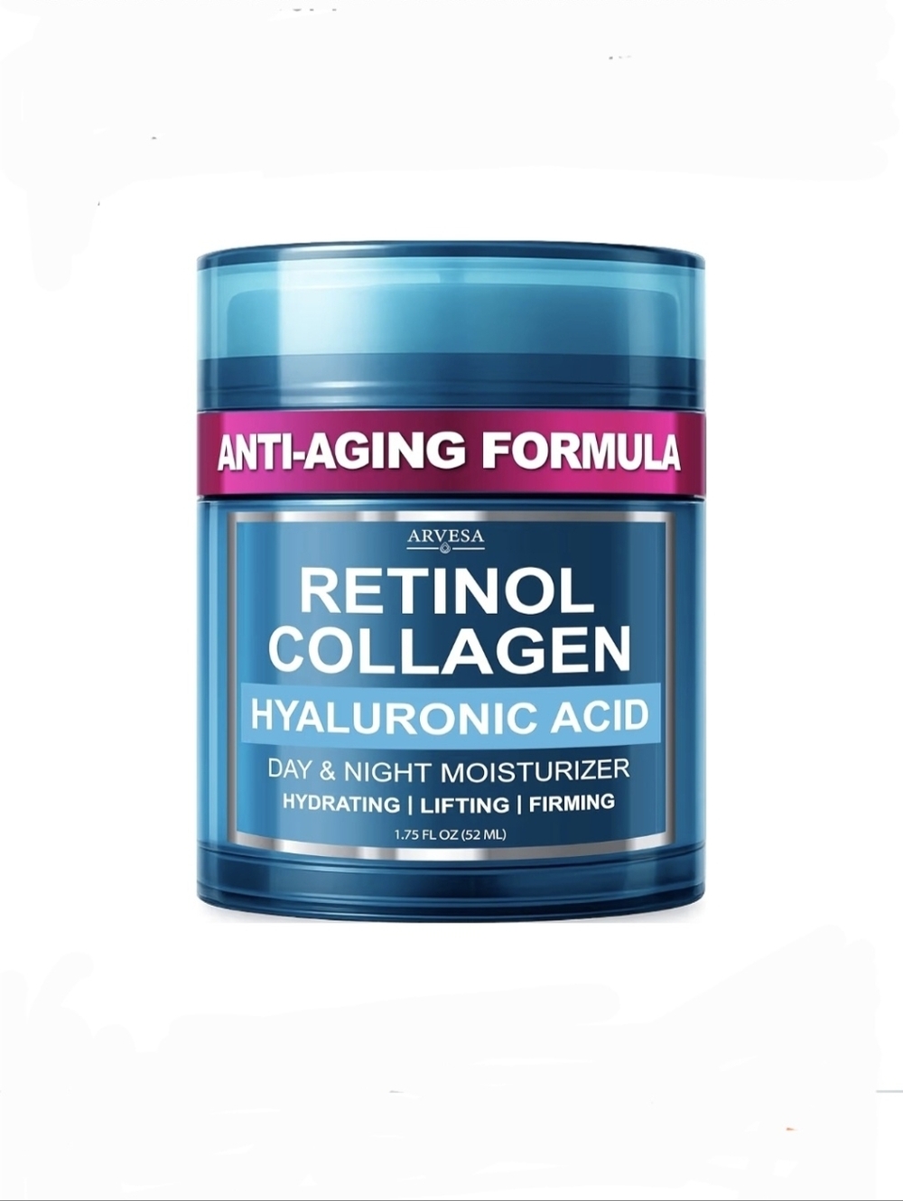 Arvesa Retinol Cream Anti-Aging Moisturizer with Collagen & Hyaluronic Acid